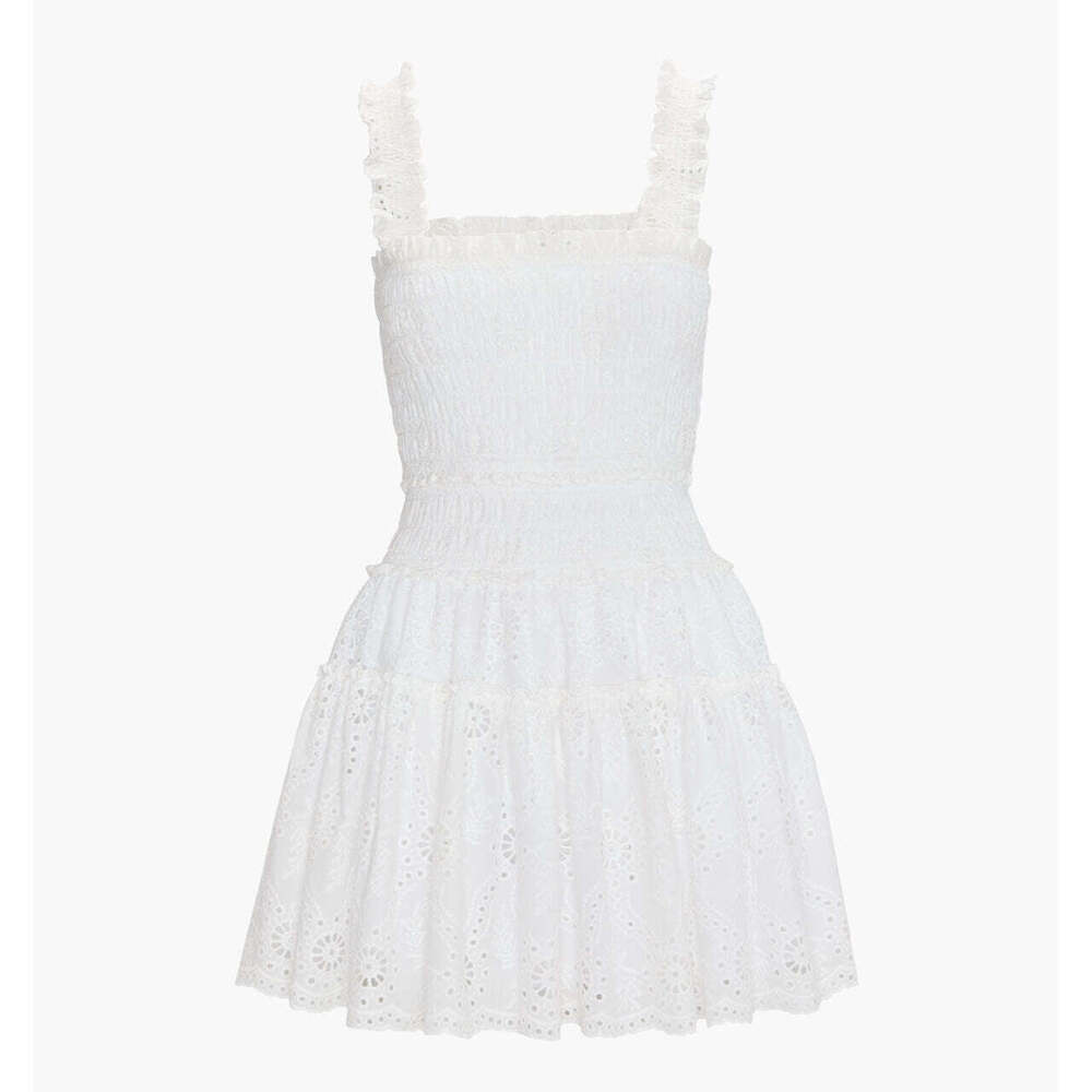 Hill House Home The Azalea Mini Nap Dress - White Trellis Broderie Size MWhite T